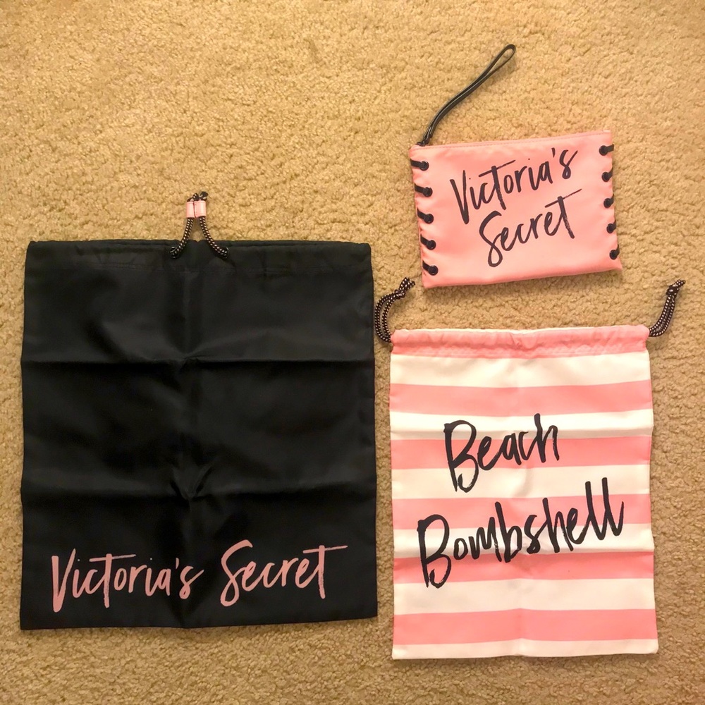VICTORIA'S SECRET DRAWSTRING BAG SET
